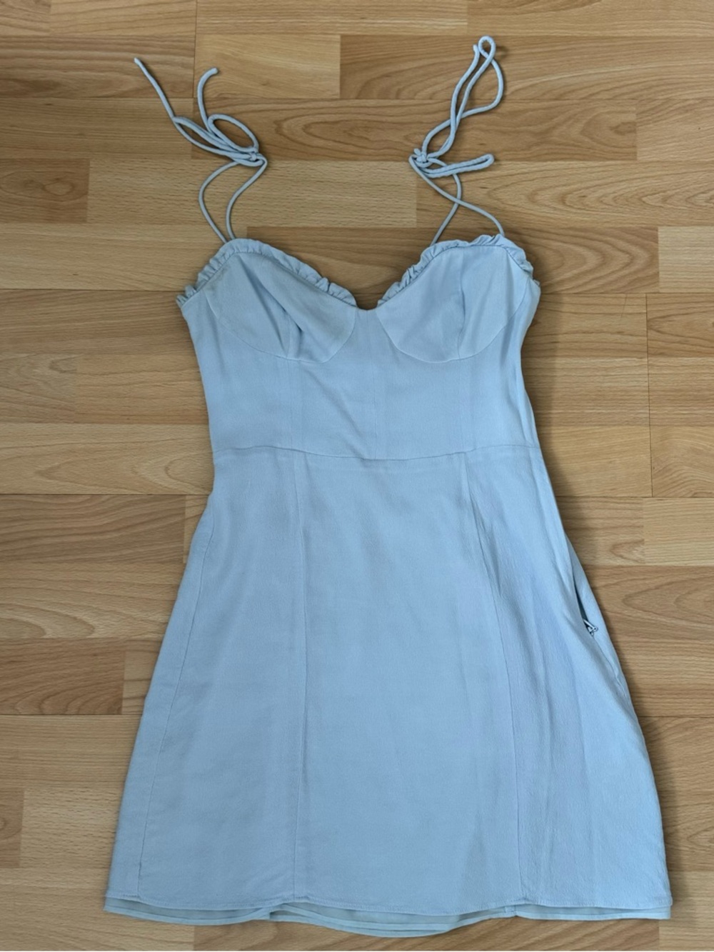 Wilfred Light Blue Tie-Strap Mini Dress